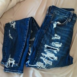 NEVER WORN faux ripped American eagle skinny jeans